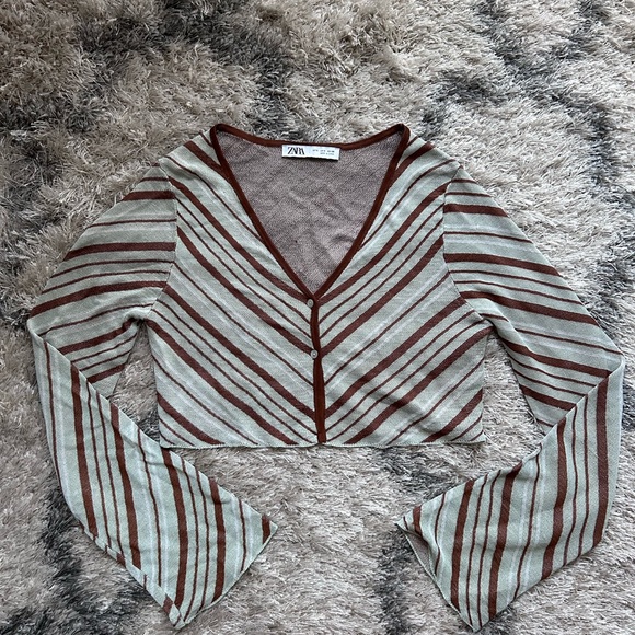 ZARA stripped knit cropped top - Picture 5 of 5